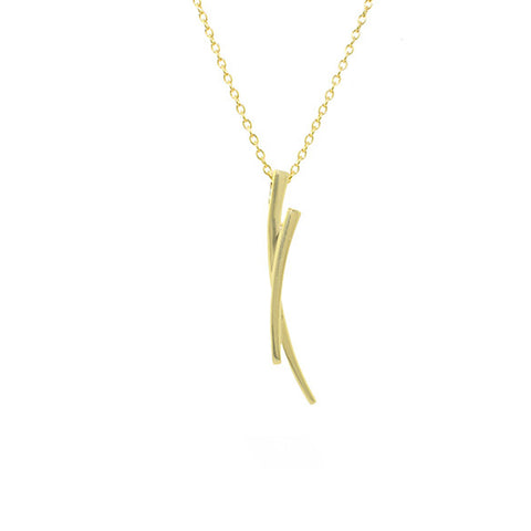 Vertical Curved Lines Necklace
