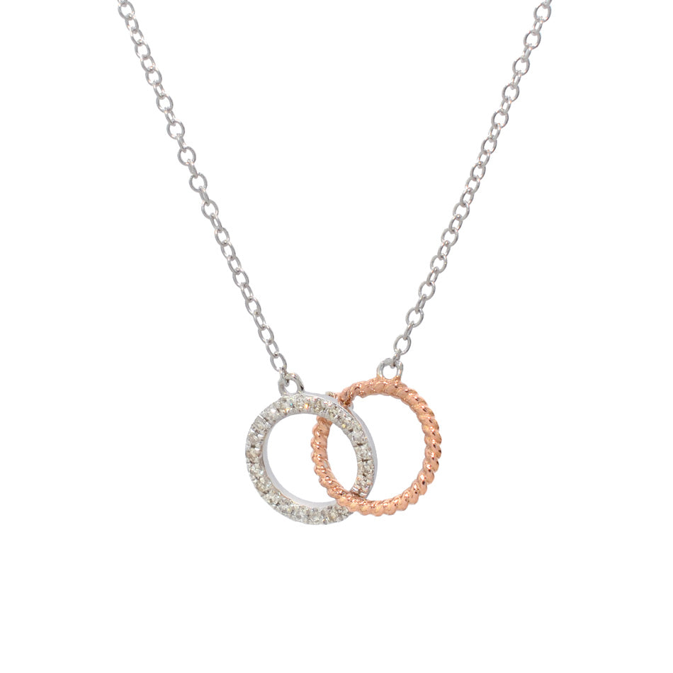 Blisse Allure Sterling Silver Entangled Circles Necklace