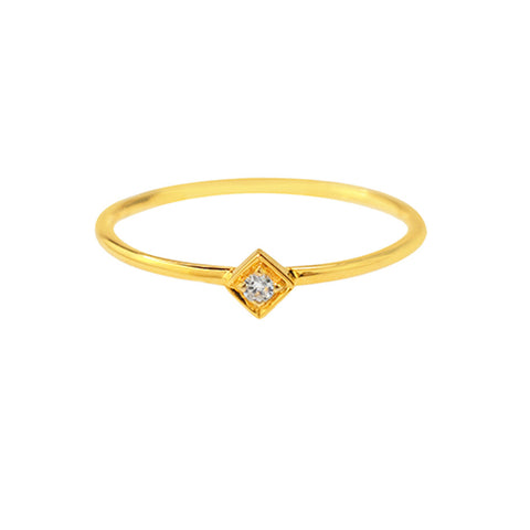 Tilted Square Diamond Ring